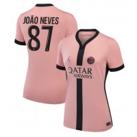 Maglia Calcio Paris Saint-Germain Joao Neves #87 Terza Divisa Donna 2024-25 Manica Corta